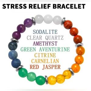 $4 NATURAL STONE BEADED BRACELET. NEW. $4 WHEN BUNDLED WITH 3 OR MORE ITEMS